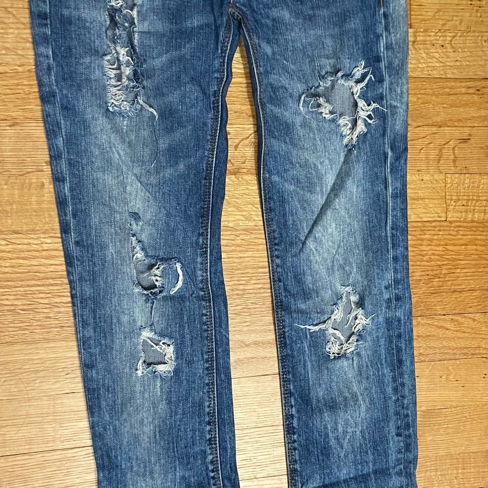 Zara ripped premium washed denim.